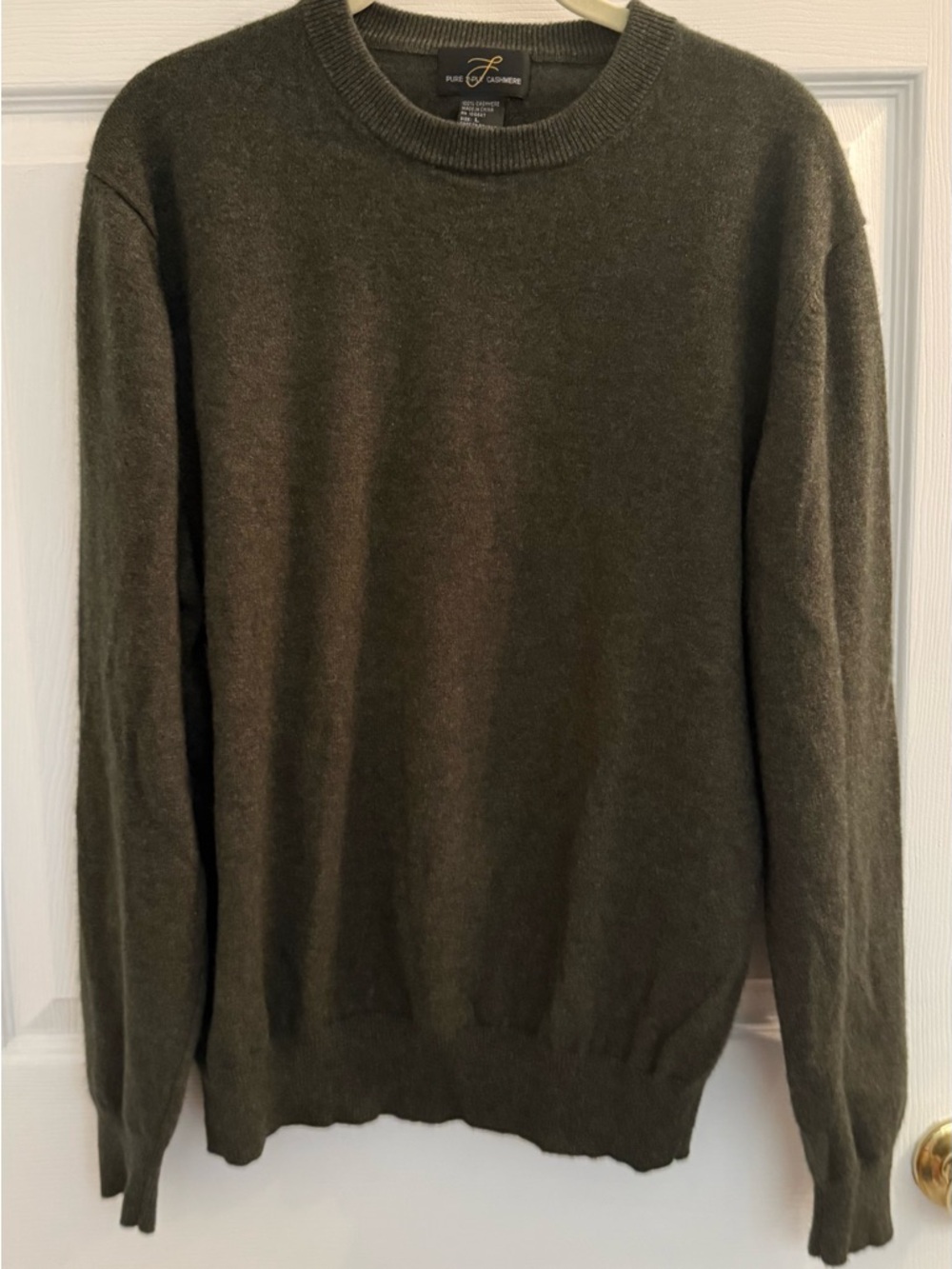 ply cashmere Olive Green Crewneck Sweater